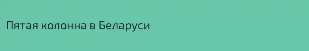 Пятая колонна в Беларуси